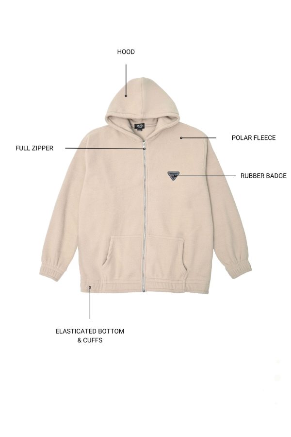 BHM Men's Polar Fleece Oversized Zipper Hoodie - 图片 8