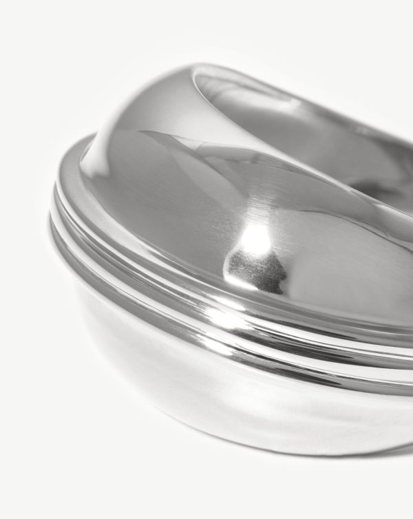 Sphere Domed Ridge Ring | Silver Plated - 图片 4