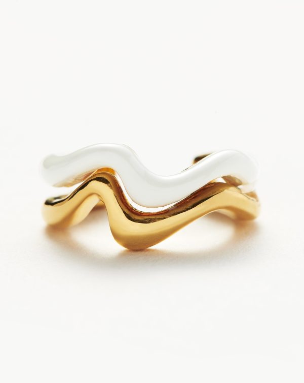 Squiggle Curve Two Tone Enamel Ear Cuff - 图片 4