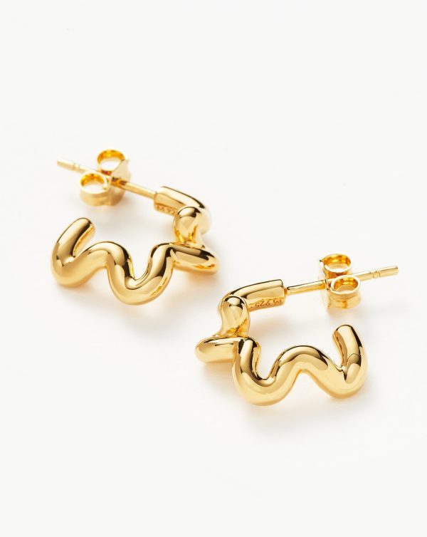 Squiggle Small Hoop Earrings - 图片 4