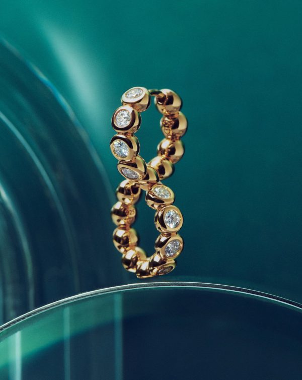 Tennis Small Hoop Earrings| 18ct Gold Vermeil Cubic Zirconia - 图片 4