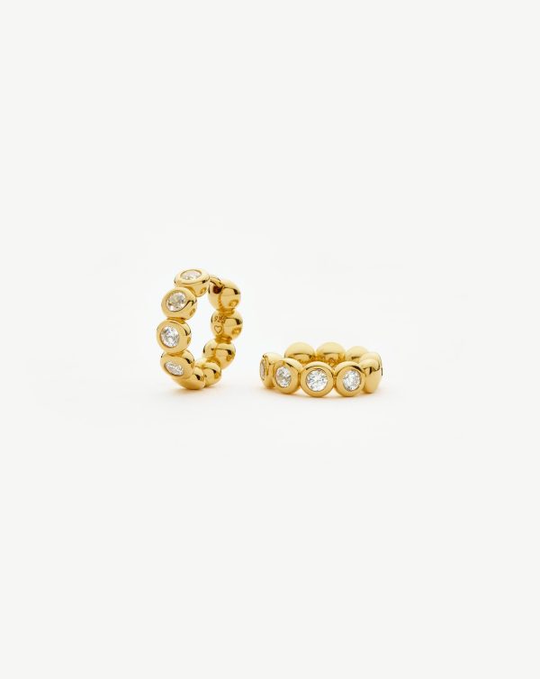 Tennis Small Hoop Earrings| 18ct Gold Vermeil Cubic Zirconia