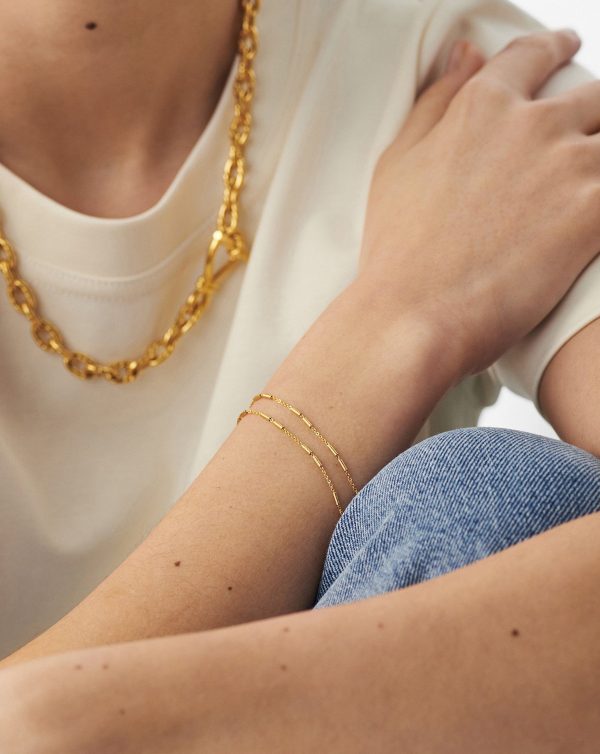 Vervelle Double Chain Bracelet | 18ct Gold Vermeil - 图片 2