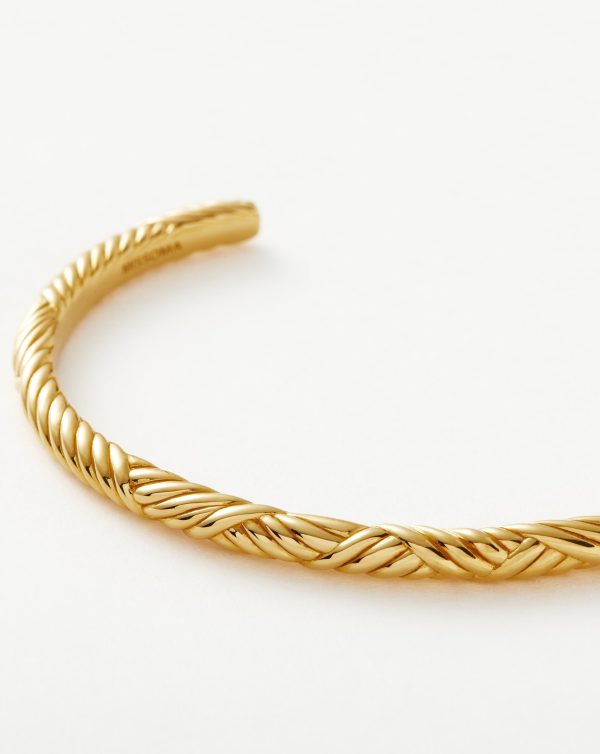 Wavy Ridge Gemelli Cuff Bracelet - 图片 2